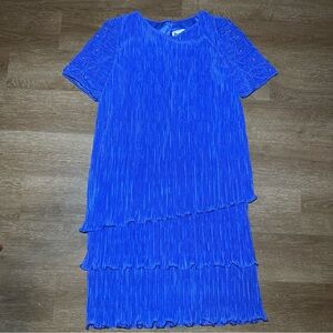 PATRA Dress Embellished Crinkle Pleated tiered Cocktail Dress SZ 12‎ Purple